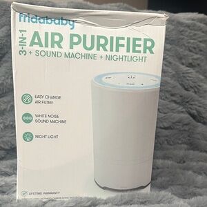 White Air Purifier with Sound Machine and Nightlight